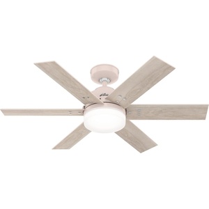 image:imageHunter 44 inch Indoor Ceiling Fan with LED Light and Remote Control  Standard Mount Ceiling Fan 6 Blades For Bedroom Living Room or Kitchen Quiet  Pacer 51207 Blush Pink  with LED Light and Remote Control Quiet 6 Blades For Bedroom Living Room Kitchen 51207Blush Pink