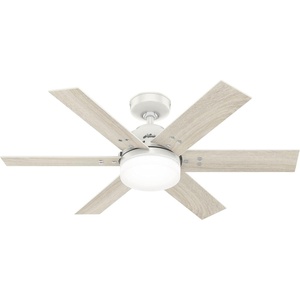 image:imageHunter 44 inch Indoor Ceiling Fan with LED Light and Remote Control  Standard Mount Ceiling Fan 6 Blades For Bedroom Living Room or Kitchen Quiet  Pacer 51207 Blush Pink  with LED Light and Remote Control Quiet 6 Blades For Bedroom Living Room Kitchen 51207Fresh White