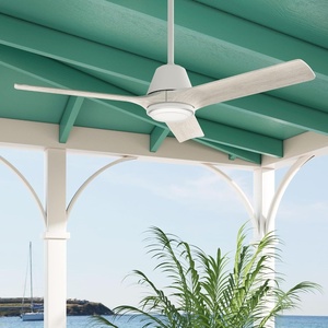 image:imageHunter 52 Aeronaut Outdoor Smart Ceiling Fan LED Light Remote White  ENERGY STAR fan is 64 more efficient with Apple Google Alexa support LED light and remote for bedrooms or patiosWhiteOak