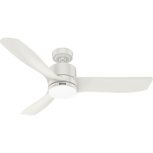 image:imageHunter 52 Bolsa Indoor Ceiling Fan with LED Light Remote Matte Black  SureSpeed high velocity airflow 6speed DC motor and 3 downrod support living rooms bedrooms offices or great roomsFresh White