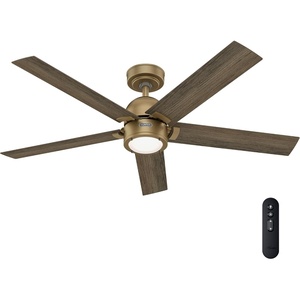 image:imageHunter 52 Inch Indoor Ceiling Fan with LED Light and Remote Control  White Modern Ceiling Fan 5 Blades and 6 Speed WhisperWind Motor For Bedroom Living Room or Kitchen ENERGY STAR  Erling 52851Luxe Gold
