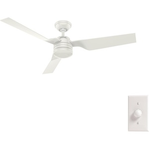 image:imageHunter 52 inch Outdoor or Indoor Ceiling Fan No Light  White Ceiling Fan without Light For Patio Porch Garage or Living Room Standard Mount 3 Blades Wall Control  Cabo Frio 50257 Fresh White  No Light Standard Mount Wall Control 3 Blades For Living Room Patio Porch Garage 50257Fresh White