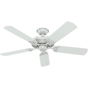 image:imageHunter 52 inch Outdoor or Indoor Ceiling Fan No Light  White Ceiling Fan without Light For Patio Porch Garage or Living Room Standard Mount 5 Blades Pull Chain  Sea Air 53054 White  Standard Mount Pull Chain 5 Blades For Living Room Patio Porch Garage 53054White