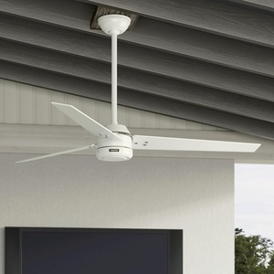 image:imageHunter 60 Cassius ENERGY STAR Outdoor Ceiling Fan Wall Control Bronze  64 more efficient than conventional models with 4speed Eco Whisper DC motor for great rooms or covered patiosFresh White