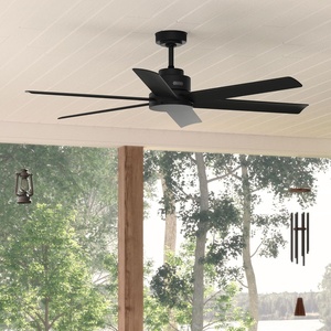 image:imageHunter 60 Kennicott IndoorOutdoor Ceiling Fan Remote Matte Bronze  SureSpeed high velocity airflow and nolight design suit patios large rooms or open spaces with easy speed adjustmentsMatte Black
