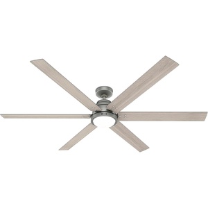 image:imageHunter 72 inch WiFi Gravity Matte Silver Ceiling Fan with LED Light Kit and Handheld Remote