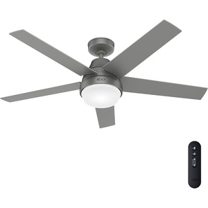 image:imageHunter Aerodyne Indoor Ceiling Fan Smart Modern 52 inch Matte Silver  with LED Light and Remote Control Standard Mount 5 Blades For Bedroom Living Room Kitchen 51315Matte Silver