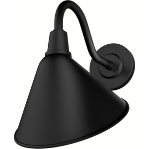 image:imageHunter Cassius 1Light Matte Black Outdoor Wall Light Dimmable Modern Farmhouse Sconce for Porch Patio Bedrooms or Living Rooms 13Inch Width 46010