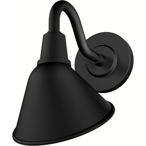 image:imageHunter Cassius 1Light Matte Black Outdoor Wall Light Dimmable Modern Farmhouse Sconce for Porch Patio Bedrooms or Living Rooms 95Inch Width 46011