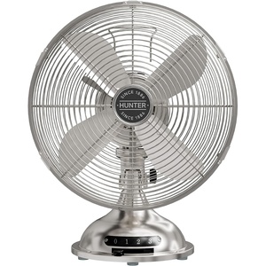 image:imageHunter Classic D12 Portable Desk Fan 12 inch 3 Speed Brushed Nickel 97315Brushed Nickel