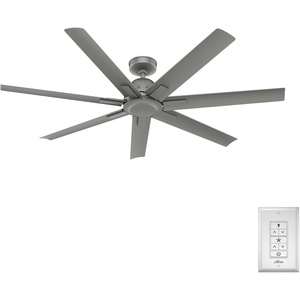 image:imageHunter Downtown Outdoor or Indoor Ceiling Fan 60 inch Matte Black  No Light Standard Mount Wall Control Quiet 7 Blades For Patio Porch Garage 51590Matte Silver