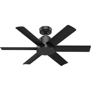 image:imageHunter Fan 44 inch Contemporary Fresh White Finish Outdoor Ceiling Fan with 6 Blades RenewedMatte Black