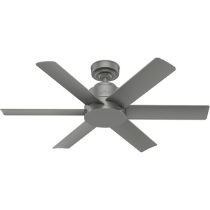 image:imageHunter Fan 44 inch Contemporary Fresh White Finish Outdoor Ceiling Fan with 6 Blades RenewedMatte Silver