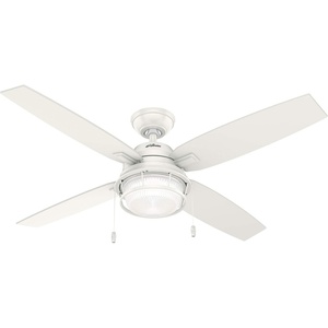 image:imageHunter Fan 52 inch Casual Fresh White IndoorOutdoor Ceiling Fan with LED Light Kit RenewedFresh White