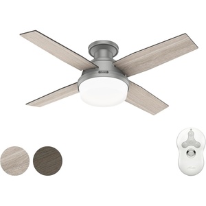 image:imageHunter Fan 52 inch Casual Fresh White IndoorOutdoor Ceiling Fan with LED Light Kit RenewedMatte Silver  Light Gray Oak