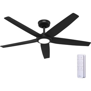 image:imageHunter Fan 52 inch Ceiling Fan with Light Outdoor or Indoor White Ceiling Fan with Remote for Porch Living Room Office Kitchen Garage 5 Blades RenewedMatte Black