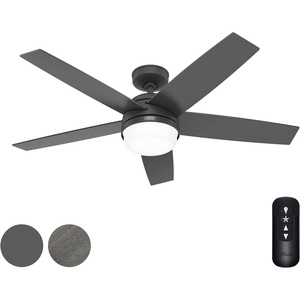 image:imageHunter Fan 52 inch Ceiling Fan with Lights and Remote Control Matte Black Reversible Blades IndoorOutdoor Ceiling Fan for Kitchen Bedroom Living Room Renewed