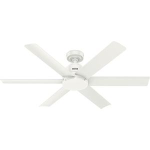 image:imageHunter Fan 52 inch Ceiling Fan with No Light Outdoor or Indoor Luxe Gold  Matte White Ceiling Fan for Porch Living Room Office Kitchen Garage 6 Blades Renewed Matte BlackFresh White