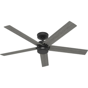 image:imageHunter Fan 52 inch Ceiling Fan with No Light Outdoor or Indoor Matte Black Ceiling Fan for Porch Living Room Office Kitchen Garage 5 Blades Renewed