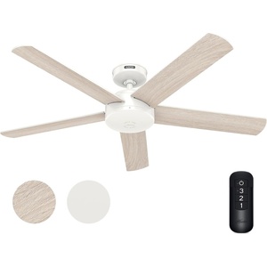 image:imageHunter Fan 52 inch Ceiling Fan with No Light Outdoor or Indoor Matte Black Ceiling Fan with Remote for Porch Living Room Office Kitchen Garage 5 Blades RenewedWhite