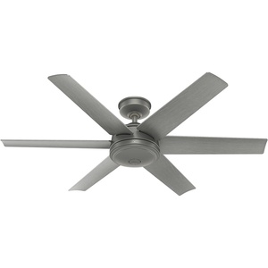 image:imageHunter Fan 52 inch Contemporary Matte Silver Finish Outdoor Ceiling Fan with 6 Blades Renewed
