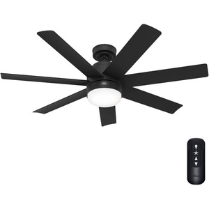 image:imageHunter Fan 52 inch IndoorOutdoor Matte Black Ceiling Fan with Light and Remote Control for Bedroom Living Room Dining Room Kitchen Office Patio CC5C15C35 Renewed