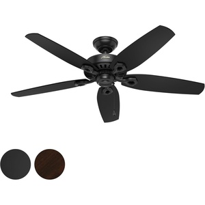 image:imageHunter Fan 52 inch Outdoor Ceiling Fan in New Bronze with 5 Stained Oak Fan Blades Renewed Matte Black