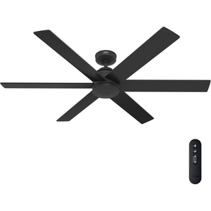image:imageHunter Fan 60 inch Ceiling Fan with No Light and Remote Outdoor or Indoor Black Ceiling Fan for Porch Living Room Office Kitchen Garage 6 Blades Renewed