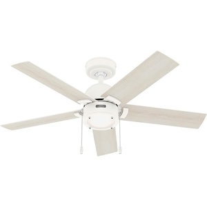 image:imageHunter Fan Company 51707 Erling Ceiling Fan Matte Black  Standard Mount Pull Chain 5 Blades For Bedroom Living Room Kitchen 51707Matte White
