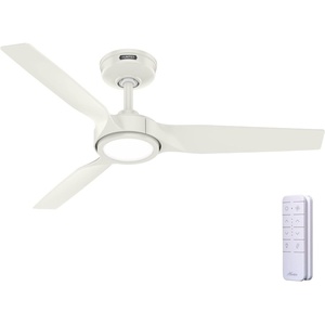 image:imageHunter Fan Outdoor or Indoor Ceiling Fan 44 in White Ceiling Fan with Light and Remote for Patios Living Room Bedroom Porch Garage 3 Blades Renewed