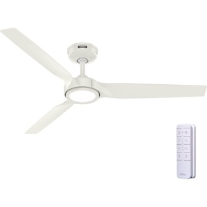 image:imageHunter Fan Outdoor or Indoor Ceiling Fan 52 in White Ceiling Fan with Light and Remote for Patios Living Room Bedroom Porch Garage 3 Blades Renewed Matte BlackFresh White