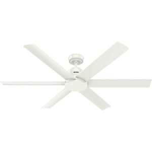 image:imageHunter Fan Outdoor or Indoor Ceiling Fan 60 in White Ceiling Fan with No Light for Patios Living Room Bedroom Porch Garage Renewed