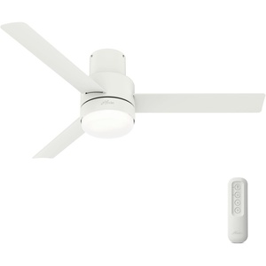image:imageHunter Gilmour Outdoor or Indoor Ceiling Fan 44 inch Matte Silver  with LED Light and Remote Control Low Profile Mount Quiet 3 Blades For Living Room Patio Porch Garage 51475Matte White