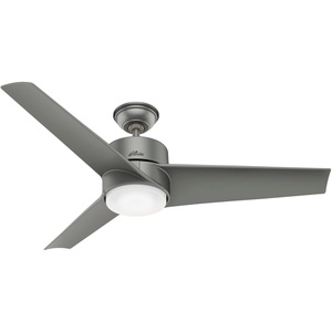 image:imageHunter Havoc Outdoor or Indoor Ceiling Fan Quiet 54 inch Matte BlackMatte Silver