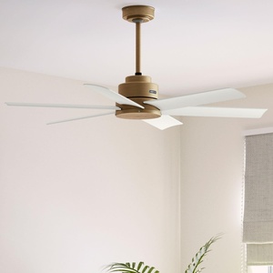 image:imageHunter Kennicott Outdoor or Indoor Ceiling Fan 52 inch Matte Silver  No Light Standard Mount Wall Control 6 Blades For Living Room Patio Porch Garage 51179Luxe Gold