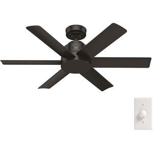 image:imageHunter Kennicott Outdoor or Indoor Ceiling Fan 52 inch Matte Silver  No Light Standard Mount Wall Control 6 Blades For Living Room Patio Porch Garage 51179Premier Bronze