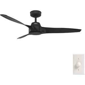 image:imageHunter Mosley Outdoor or Indoor Ceiling Fan 52 inch Premier Bronze  No Light Standard Mount Wall Control 3 Blades For Living Room Patio Porch Garage 50962Matte Black