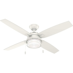 image:imageHunter Ocala Outdoor or Indoor Ceiling Fan Rustic 52 inch Noble Bronze  with LED Light and Pull Chain Standard Mount 4 Blades For Living Room Patio Porch Garage 59214Fresh White