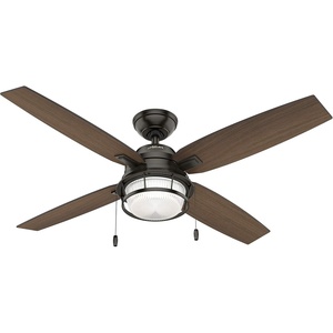 image:imageHunter Ocala Outdoor or Indoor Ceiling Fan Rustic 52 inch Noble Bronze  with LED Light and Pull Chain Standard Mount 4 Blades For Living Room Patio Porch Garage 59214Noble Bronze