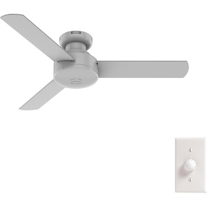 image:imageHunter Presto Indoor Ceiling Fan No Light Modern 44 inch Dove Grey  Low Profile Mount Wall Control 3 Blades For Bedroom Living Room Kitchen 52404Dove Grey