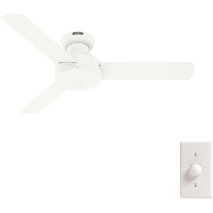 image:imageHunter Presto Indoor Ceiling Fan No Light Modern 44 inch Dove Grey  Low Profile Mount Wall Control 3 Blades For Bedroom Living Room Kitchen 52404Matte White