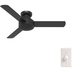 image:imageHunter Presto Indoor Ceiling Fan No Light Modern 44 inch Dove Grey  Low Profile Mount Wall Control 3 Blades For Bedroom Living Room Kitchen 52404Matte Black