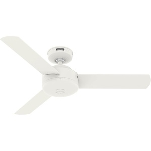 image:imageHunter Presto Indoor Ceiling Fan No Light Modern 44 inch Matte Black  Standard Mount Wall Control 3 Blades For Bedroom Living Room Kitchen 51847Matte White