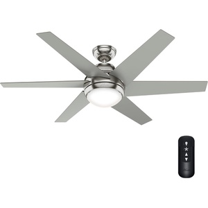 image:imageHunter Sotto Indoor Ceiling Fan Modern Quiet 52 inch Brushed Nickel  with LED Light and Remote Control Standard Mount 6 Blades For Bedroom Living Room Kitchen 50976Brushed Nickel