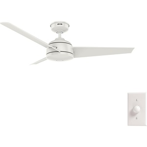 image:imageHunter Trimaran Outdoor or Indoor Ceiling Fan 52 inch Fresh White  No Light Standard Mount Wall Control 3 Blades For Living Room Patio Porch Garage 59610Fresh White