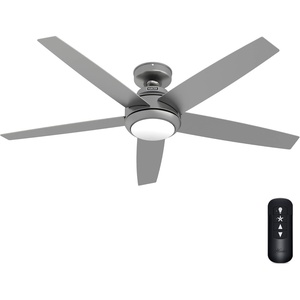 image:imageHunter Zayden Indoor Ceiling Fan Standard Mount 52 inch Matte Silver  with LED Light and Remote Control Quiet 5 Blades For Bedroom Living Room Kitchen 51696Matte Silver