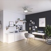 image:imageCasablanca 44 inch Indoor Ceiling Fan with LED Light  Low Profile Flush Mount Ceiling Fan for Bedroom Living Room or Kitchen Wall Control 5 Blades Includes Bulb  Isotope 51742 Matte Nickel  with LED Light Low Profile Flush Mount Wall Control For Bedroom Living Room Kitchen Includes Bulbs 51742