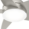 image:imageCasablanca 44 inch Indoor Ceiling Fan with LED Light  Low Profile Flush Mount Ceiling Fan for Bedroom Living Room or Kitchen Wall Control 5 Blades Includes Bulb  Isotope 51742 Matte Nickel  with LED Light Low Profile Flush Mount Wall Control For Bedroom Living Room Kitchen Includes Bulbs 51742