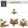 image:imageCasablanca Bayhaven 72 inch IndoorOutdoor Ceiling Fan Alturas Gold Ceiling Fan 6 Speed DC Motor ENERGY STAR 53728 for Patios Bedrooms or Living RoomsAlturas Gold