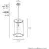 image:imageHunter  Astwood 1Light Matte Black Caged Style Dimmable Medium Size Pendant Light for Bedrooms Kitchens Dining Living Rooms  19123Brushed Nickel
